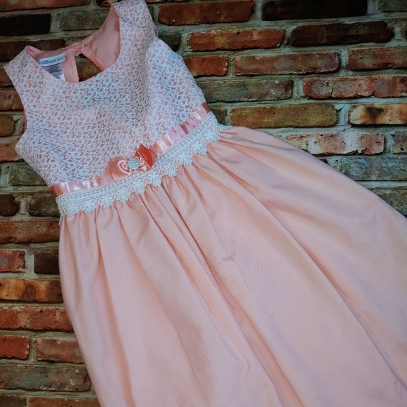 Bonnie Jean Peach Dress 14 - Picture 1 of 3